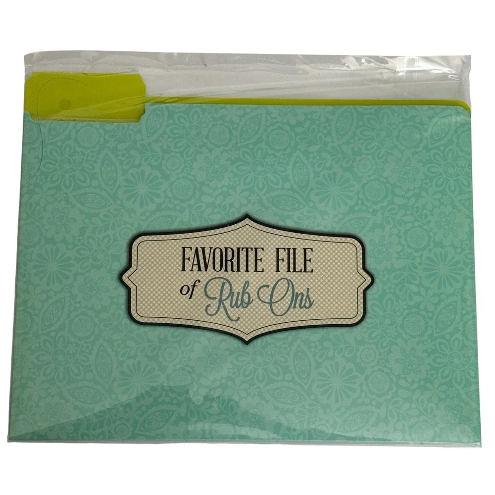 Favorite File of Rub Ons Scrapbook Storage Folder Organizer New Craft Supplies